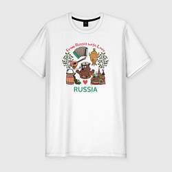 Мужская slim-футболка From Russia with love inscription