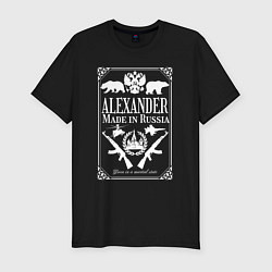 Футболка slim-fit Александр made in Russia, цвет: черный