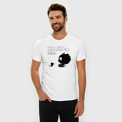 Футболка slim-fit Кот и мышь самовнушение, цвет: белый — фото 2