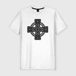 Футболка slim-fit Кельтский крест, цвет: белый