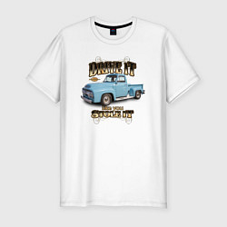 Футболка slim-fit Классический пикап Ford F-100 1954 года, цвет: белый