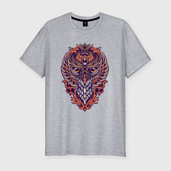 Футболка slim-fit Cool owl, цвет: меланж