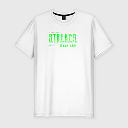Мужская slim-футболка Stalker clear sky radiation text