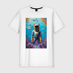 Футболка slim-fit Sharkman - neural netvork, цвет: белый