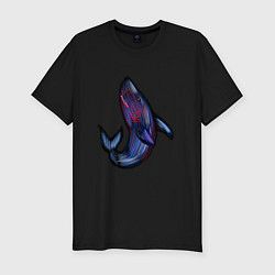 Мужская slim-футболка Злая акула