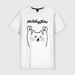 Футболка slim-fit Rolling Stones - rock cat, цвет: белый