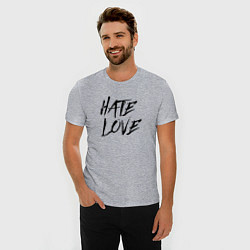 Футболка slim-fit Hate love Face, цвет: меланж — фото 2