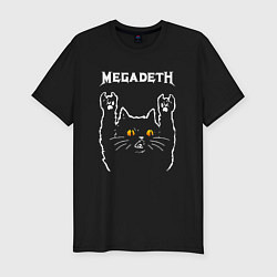 Мужская slim-футболка Megadeth rock cat