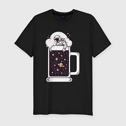 Футболка slim-fit Space beer, цвет: черный