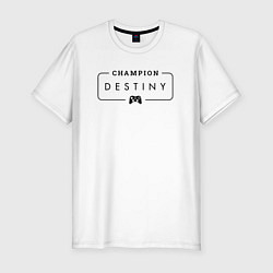 Футболка slim-fit Destiny gaming champion: рамка с лого и джойстиком, цвет: белый
