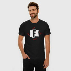 Футболка slim-fit Символ Fortnite в красном ромбе, цвет: черный — фото 2