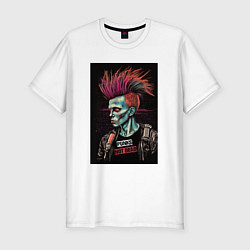 Футболка slim-fit Punks no dead, цвет: белый