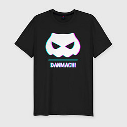 Футболка slim-fit Символ DanMachi в стиле glitch, цвет: черный