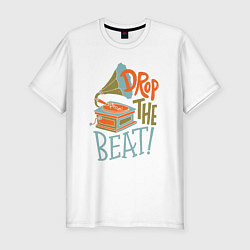 Футболка slim-fit Drop the beat, цвет: белый