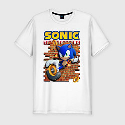 Футболка slim-fit Соник ёж, цвет: белый