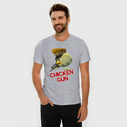 Футболка slim-fit Chicken Gun logo, цвет: меланж — фото 2