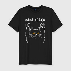 Мужская slim-футболка Papa Roach rock cat