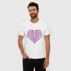 Футболка slim-fit Bone heart, цвет: белый — фото 2