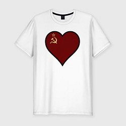 Футболка slim-fit Сердце СССР, цвет: белый