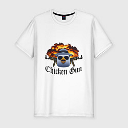 Футболка slim-fit Chicken gun game, цвет: белый