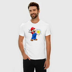 Футболка slim-fit Марио держит звезду, цвет: белый — фото 2