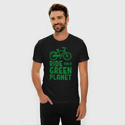 Футболка slim-fit Ride for a green planet, цвет: черный — фото 2