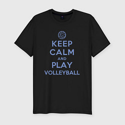 Мужская slim-футболка Играй в волейбол