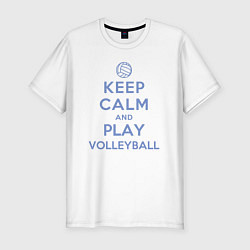 Мужская slim-футболка Играй в волейбол