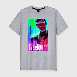 Футболка slim-fit Cyberpunk - sketch, цвет: меланж