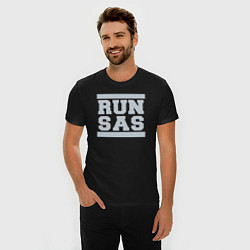 Футболка slim-fit Run San Antonio Spurs, цвет: черный — фото 2