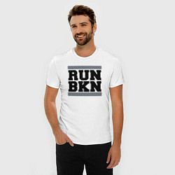 Футболка slim-fit Run Brooklyn Nets, цвет: белый — фото 2