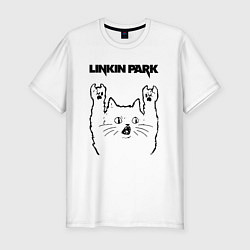 Мужская slim-футболка Linkin Park - rock cat