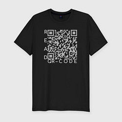 Футболка slim-fit Белый QR-code: Моя жизнь - мои правила, цвет: черный