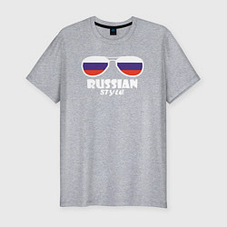 Футболка slim-fit Russian, цвет: меланж