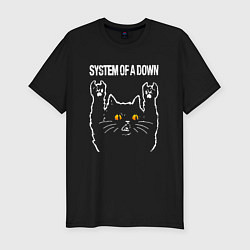 Мужская slim-футболка System of a Down rock cat