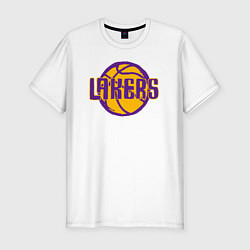 Футболка slim-fit Lakers ball, цвет: белый