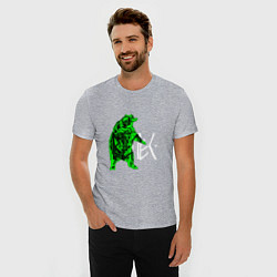 Футболка slim-fit Славянский Велес-медведь, цвет: меланж — фото 2