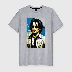 Футболка slim-fit Johnny Depp -celebrity, цвет: меланж