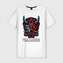 Футболка slim-fit Samurai mask, цвет: белый