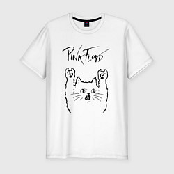 Мужская slim-футболка Pink Floyd - rock cat