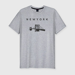 Мужская slim-футболка Бруклинский мост