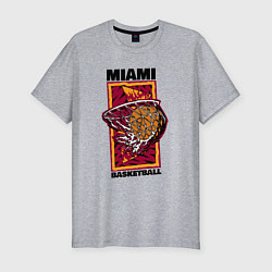 Футболка slim-fit Miami Heat shot, цвет: меланж