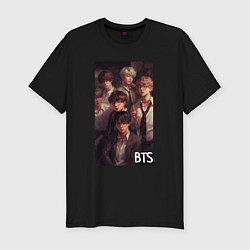 Футболка slim-fit Bts fan art, цвет: черный