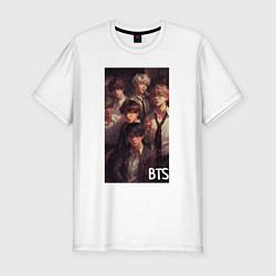 Футболка slim-fit Bts fan art, цвет: белый
