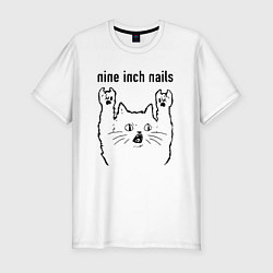 Футболка slim-fit Nine Inch Nails - rock cat, цвет: белый