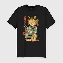 Футболка slim-fit Samurai battle cat, цвет: черный