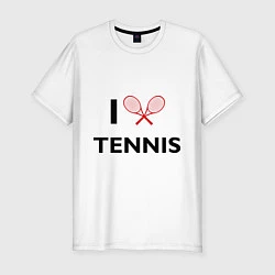 Мужская slim-футболка I Love Tennis