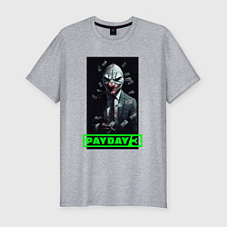 Футболка slim-fit Payday 3 mask, цвет: меланж