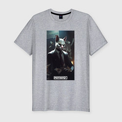 Футболка slim-fit Payday 3 white cat, цвет: меланж