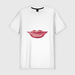 Футболка slim-fit Lips, цвет: белый